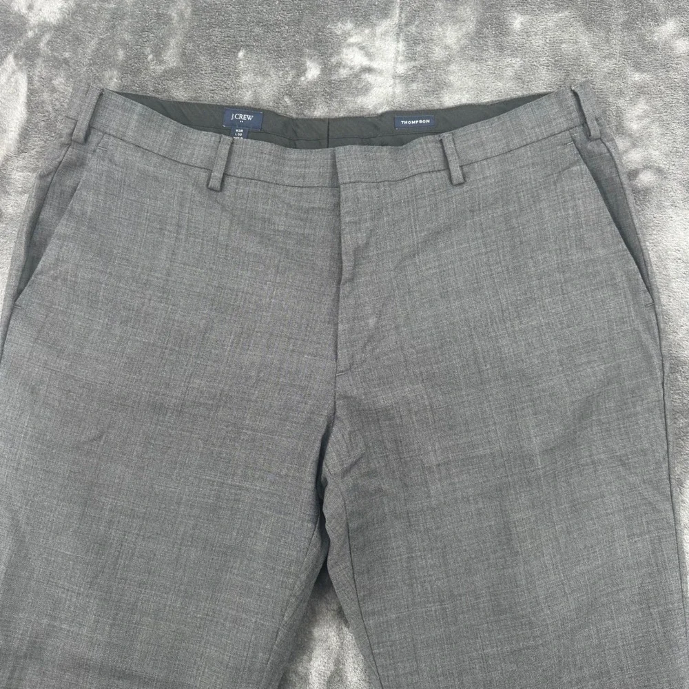 J.Crew Thompson Mens Gray 100% Wool pleated Dress Pants Trousers 38x32